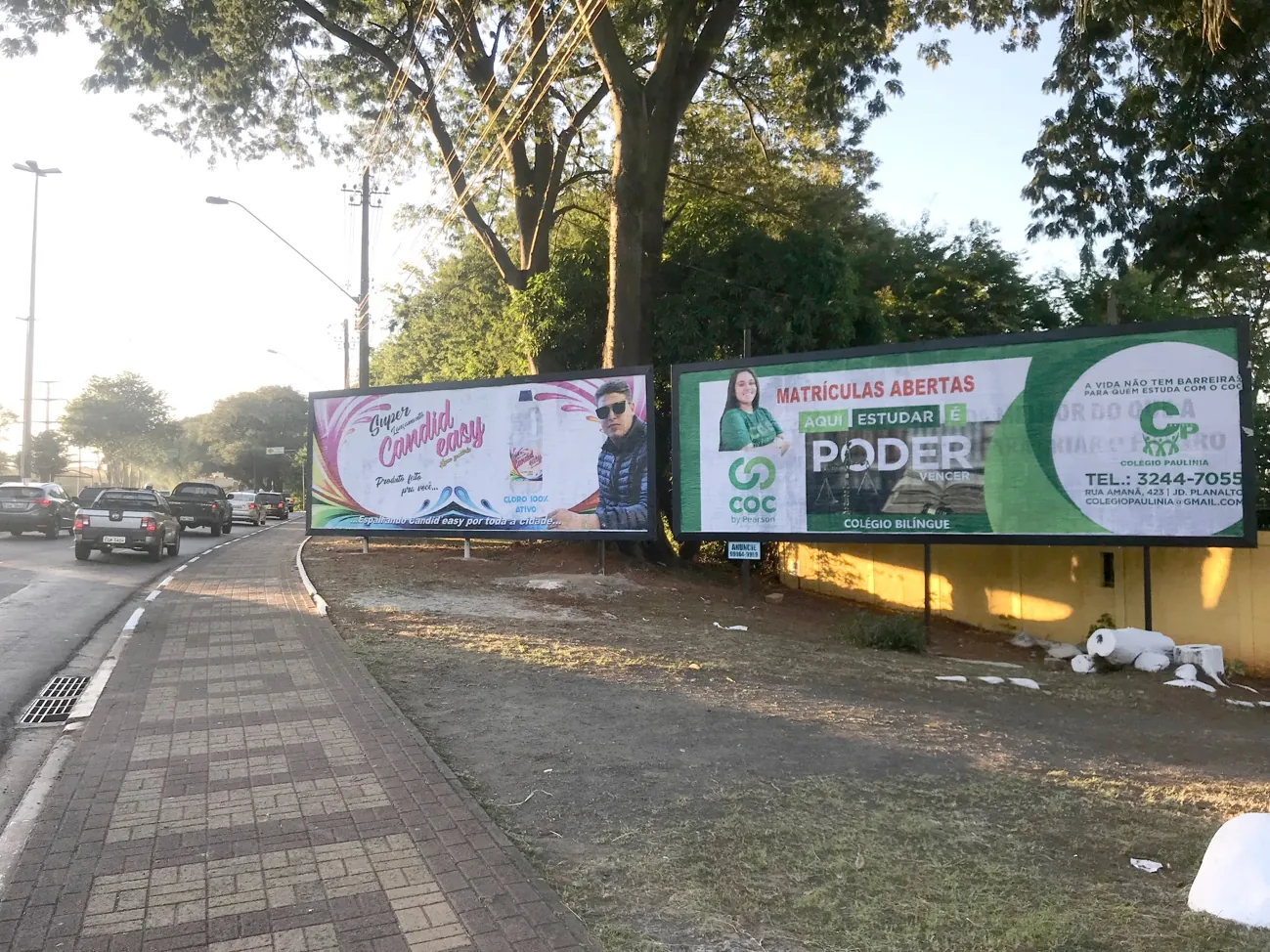 Outdoor em Paulínia/SP – 3 x 9m. Aceita lona e papel.